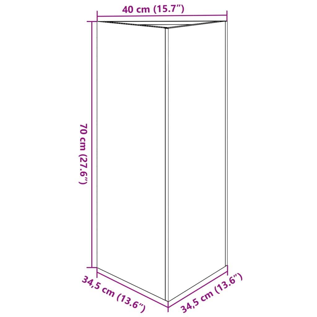 vidaXL Pflanzkübel 2 Stk. Olivgrün Dreieckig 40x34,5x70 cm Stahl