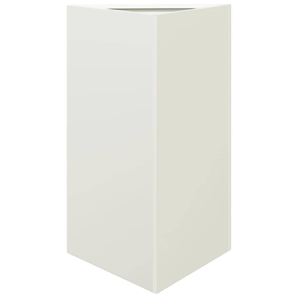 vidaXL Pflanzkübel Weiß Dreieckig 50x43x75 cm Stahl