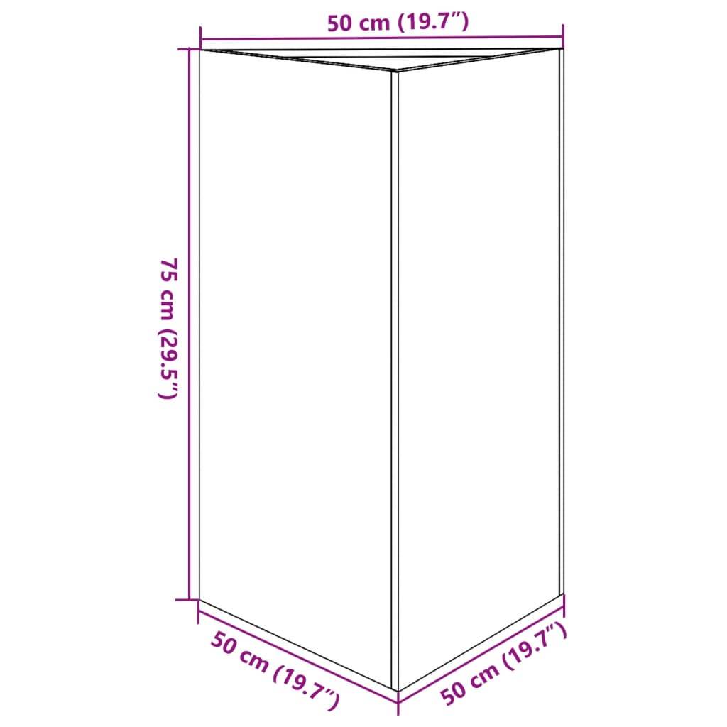 vidaXL Pflanzkübel 2 Stk. Dreieckig 50x43x75 cm Wetterfester Stahl