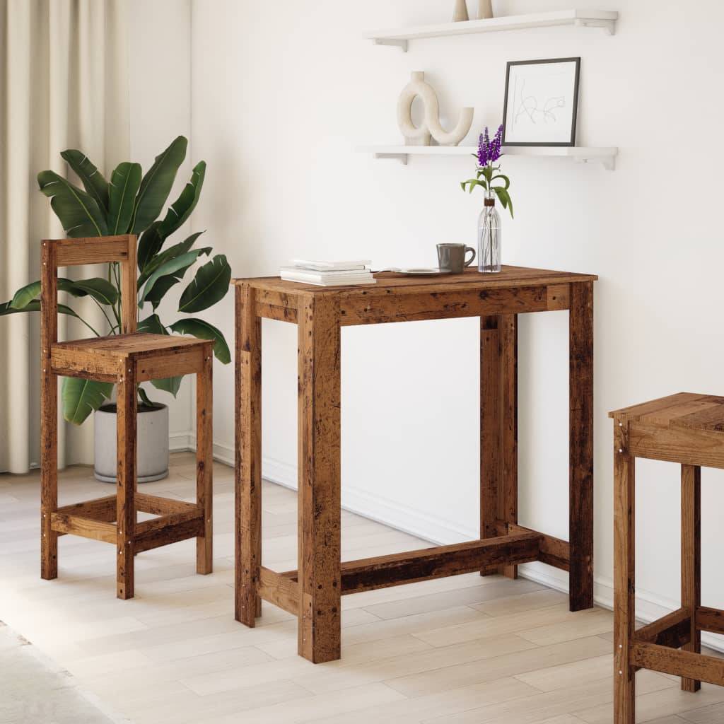 vidaXL Bartisch Altholz-Optik 102x50x103,5 cm Holzwerkstoff