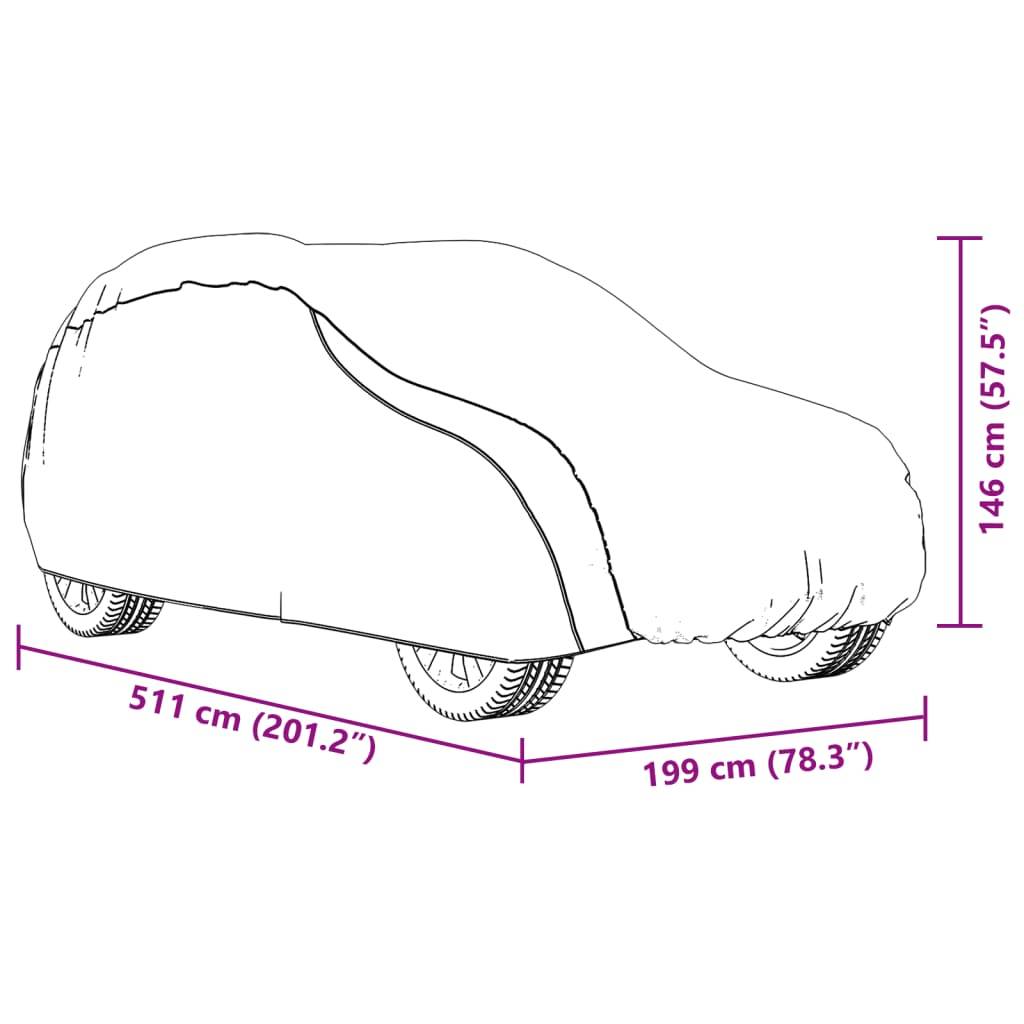 vidaXL Autoabdeckung für SUV mit Schnallenriemen Voll Silbern XL PEVA
