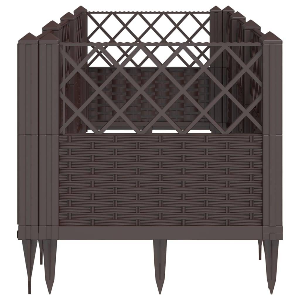 vidaXL Pflanzkasten mit Erdspießen Braun 123,5x43,5x43,5 cm PP