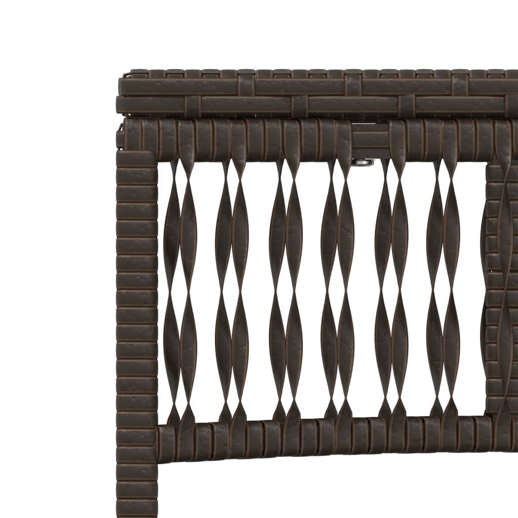 vidaXL Sonnenliegen 2 Stk. mit Tisch Braun Poly Rattan