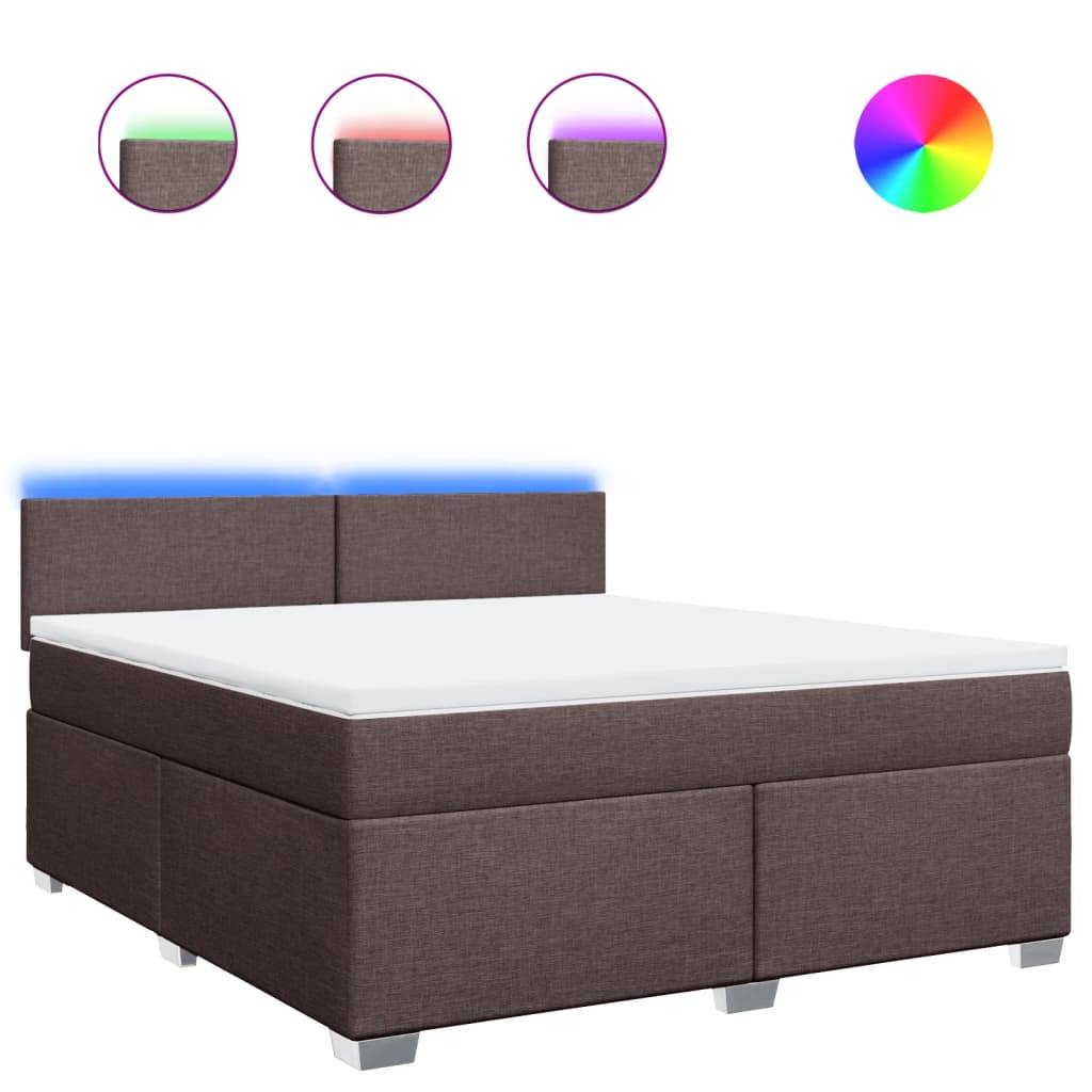 vidaXL Boxspringbett mit Matratze Dunkelbraun 180x200 cm Stoff