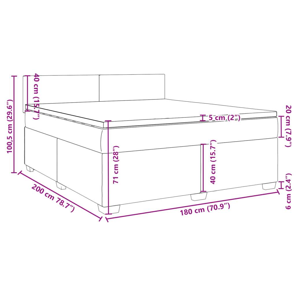 vidaXL Boxspringbett mit Matratze Dunkelbraun 180x200 cm Stoff