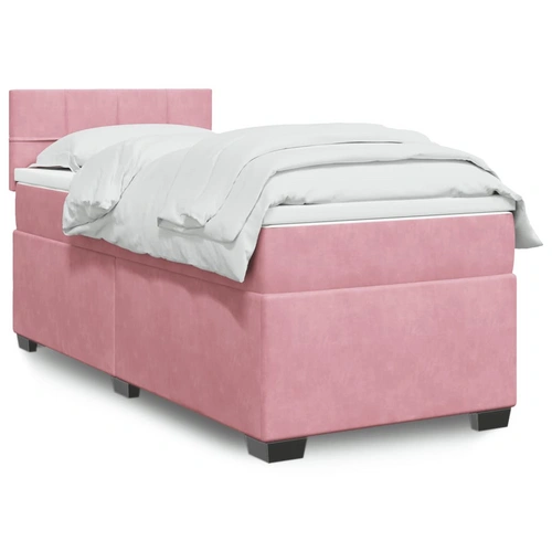 vidaXL Boxspringbett mit Matratze Rosa 90x190 cm Samt vidaXL Boxspringbett mit Matratze Rosa 90x190 cm Samt