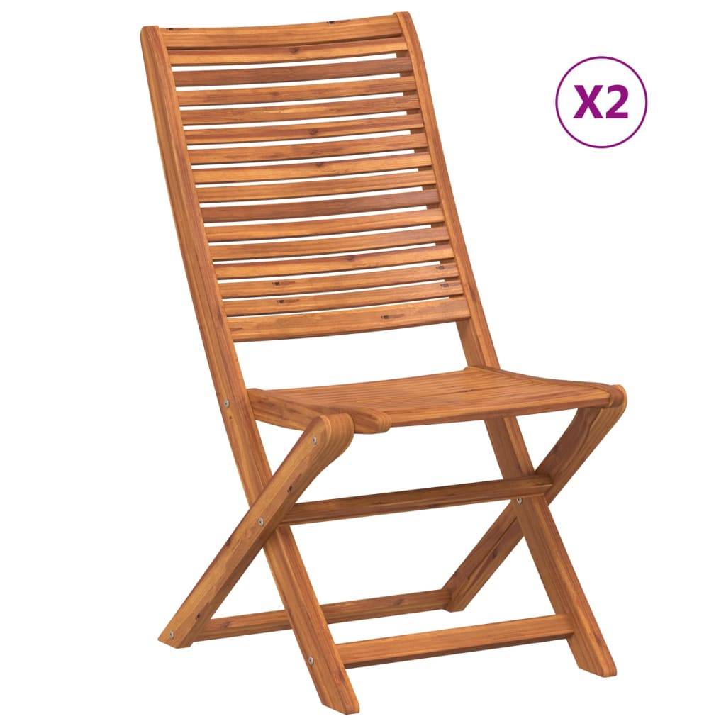 vidaXL Gartenstühle 2 Stk. Klappbar Massivholz Akazie