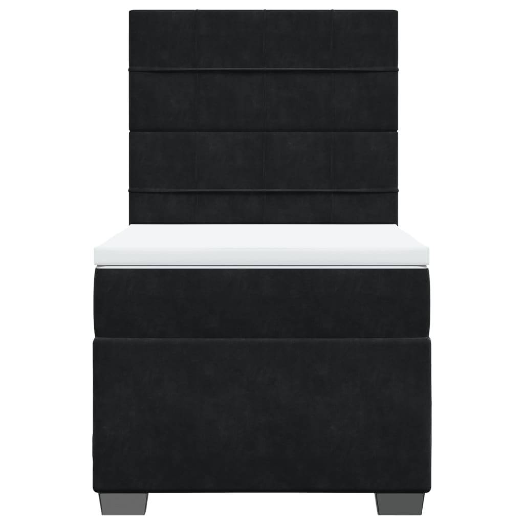 vidaXL Boxspringbett mit Matratze Schwarz 90x200 cm Samt