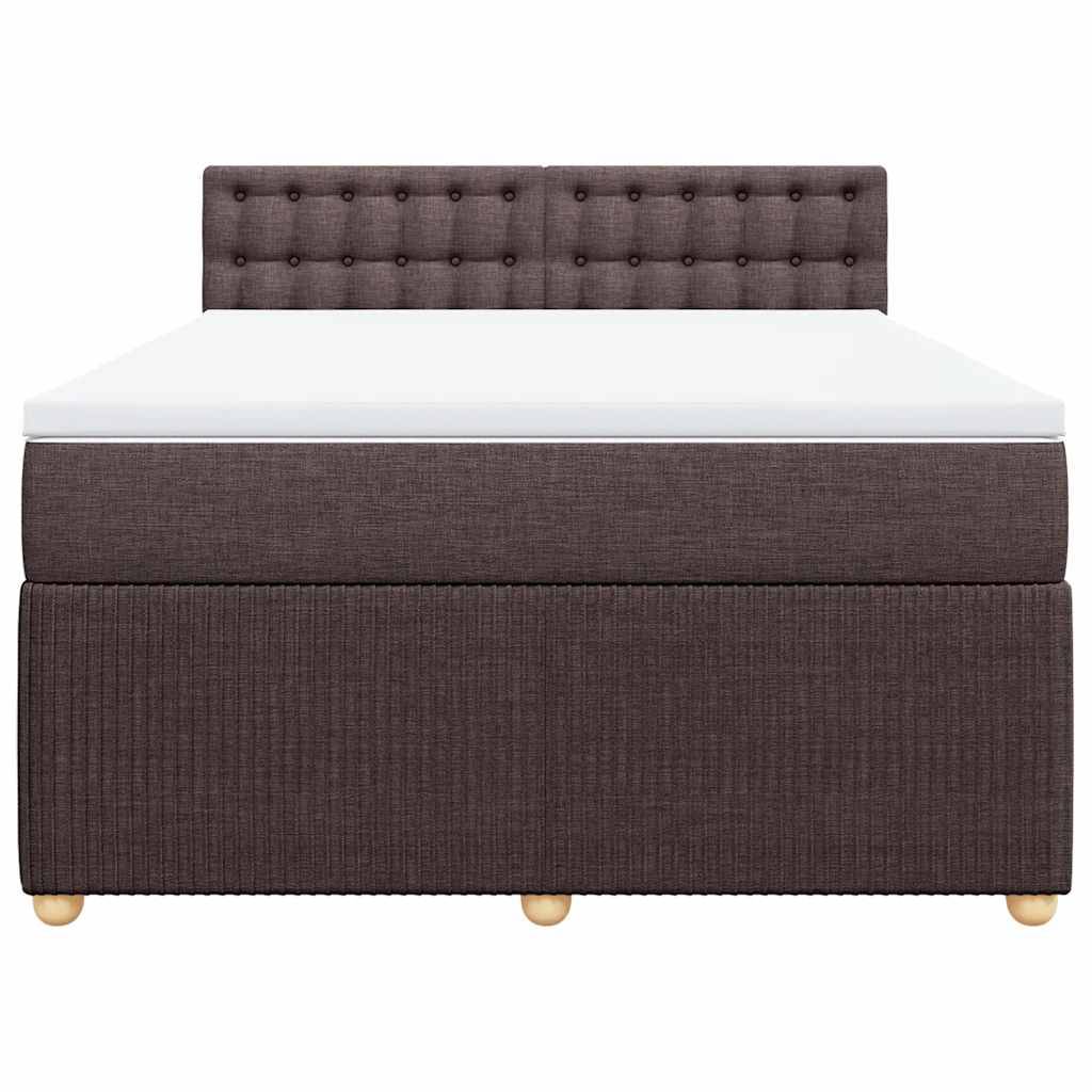 vidaXL Boxspringbett mit Matratze Dunkelbraun 140x190 cm Stoff
