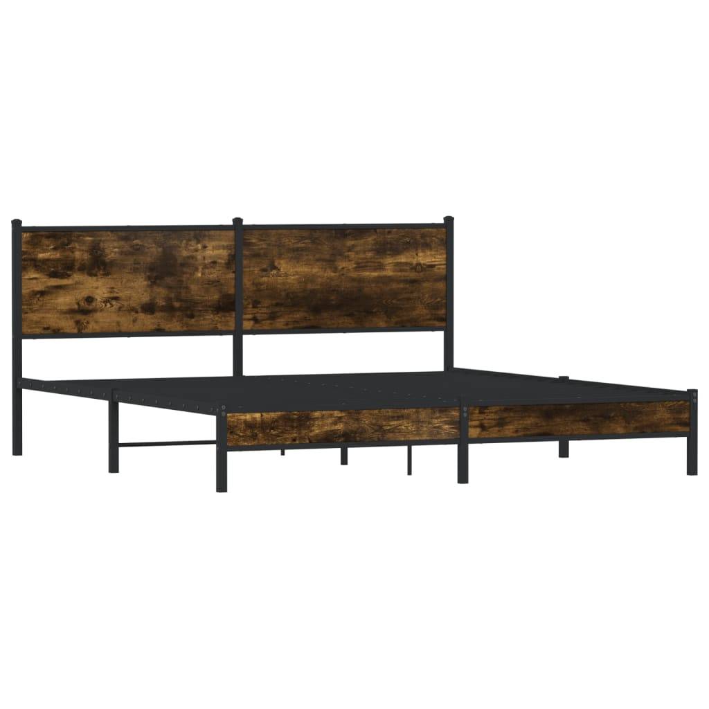vidaXL Metallbett ohne Matratze Räuchereiche 183x213 cm