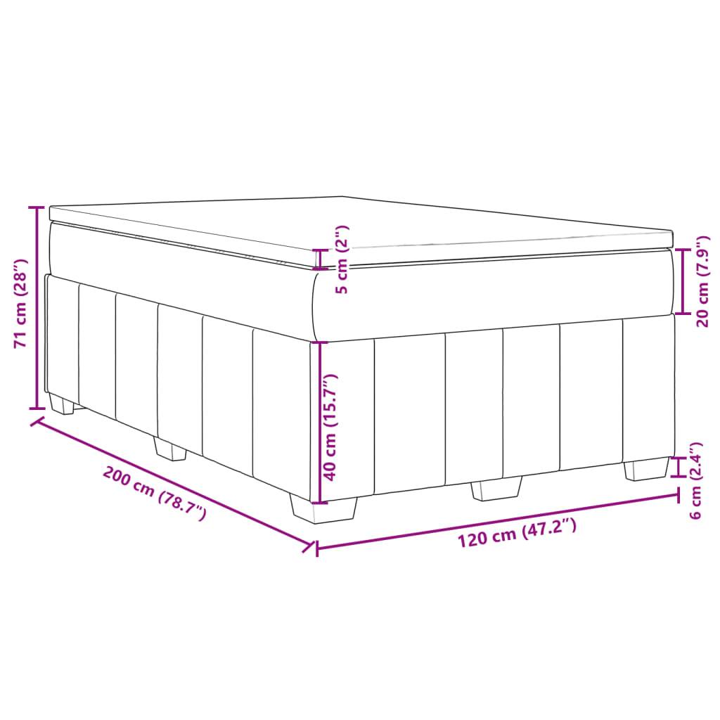 vidaXL Boxspringbett mit Matratze Taupe 120x200 cm Stoff