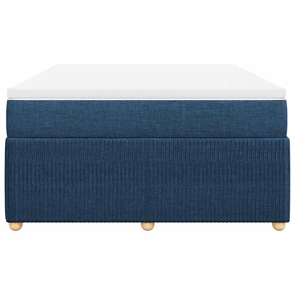 vidaXL Boxspringbett mit Matratze Blau 140x200 cm Stoff