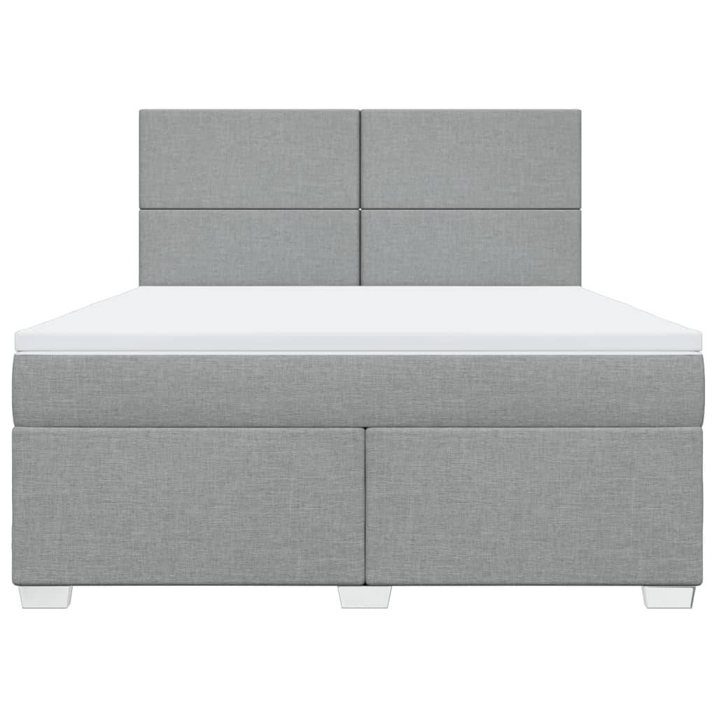 vidaXL Boxspringbett mit Matratze Hellgrau 180x200 cm Stoff