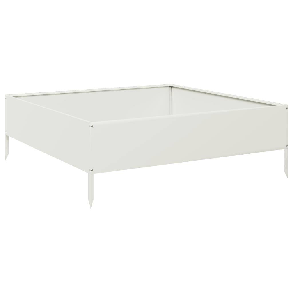 vidaXL Hochbeet Weiß 100x100x33,5 cm Stahl