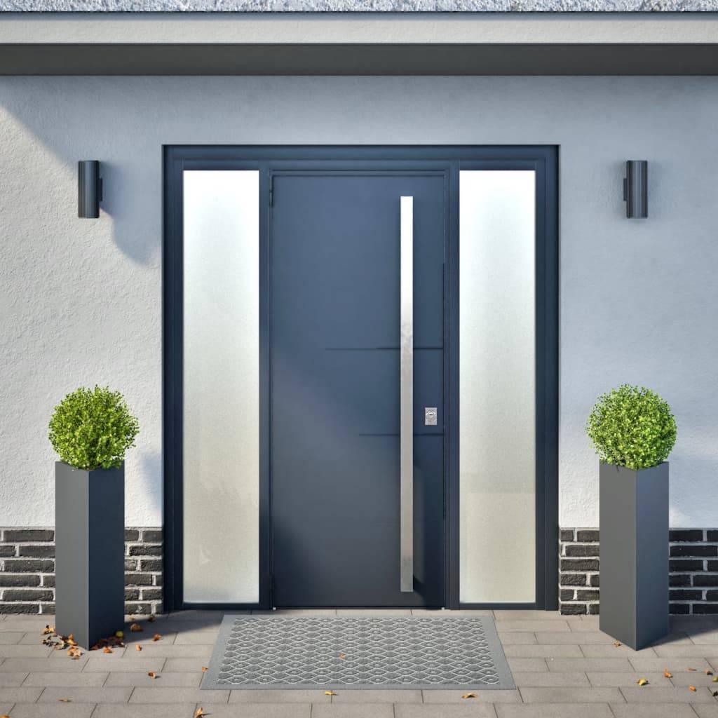 vidaXL Pflanzkübel 2 Stk. Anthrazit Dreieckig 30x26x75 cm Stahl
