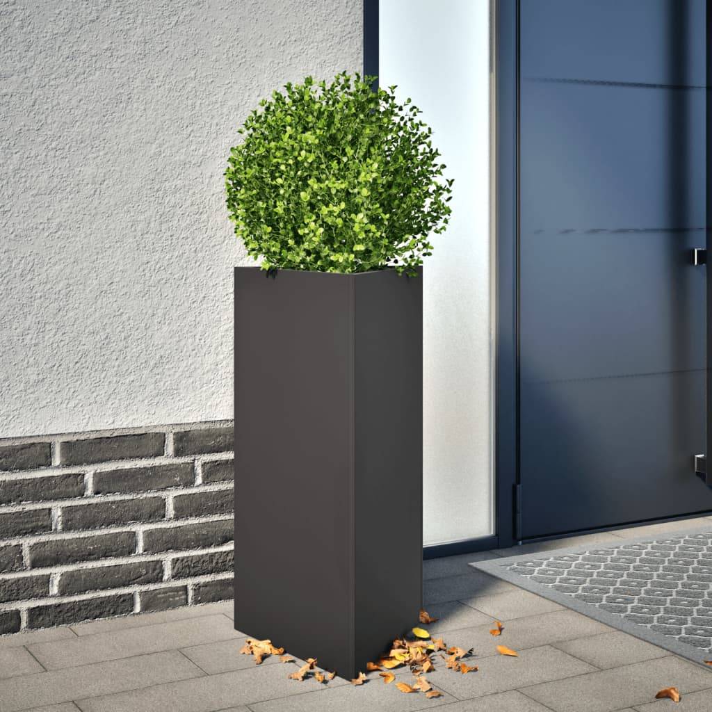 vidaXL Pflanzkübel Schwarz Dreieckig 40x34,5x70 cm Stahl
