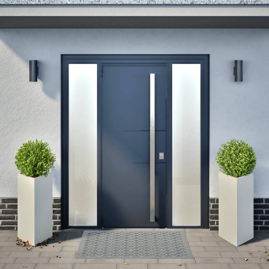 vidaXL Pflanzkübel 2 Stk. Weiß Dreieckig 40x34,5x70 cm Stahl