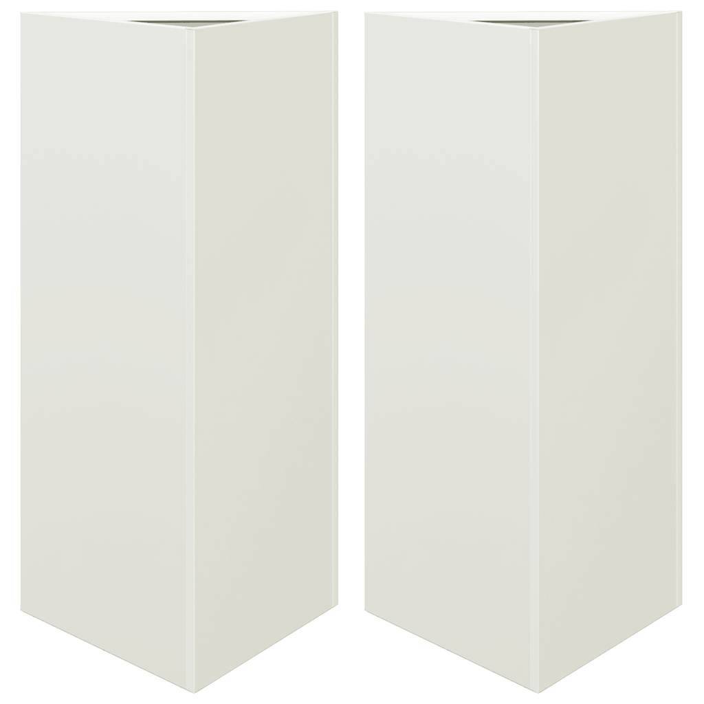 vidaXL Pflanzkübel 2 Stk. Weiß Dreieckig 40x34,5x70 cm Stahl