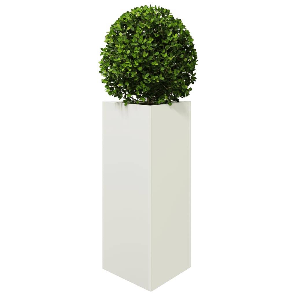vidaXL Pflanzkübel Weiß Dreieckig 40x34,5x70 cm Stahl