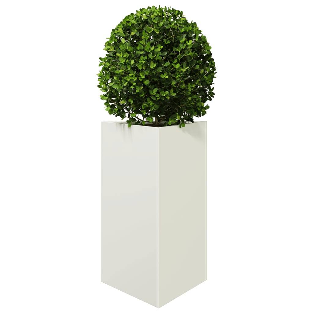 vidaXL Pflanzkübel 2 Stk. Weiß Dreieckig 50x43x75 cm Stahl