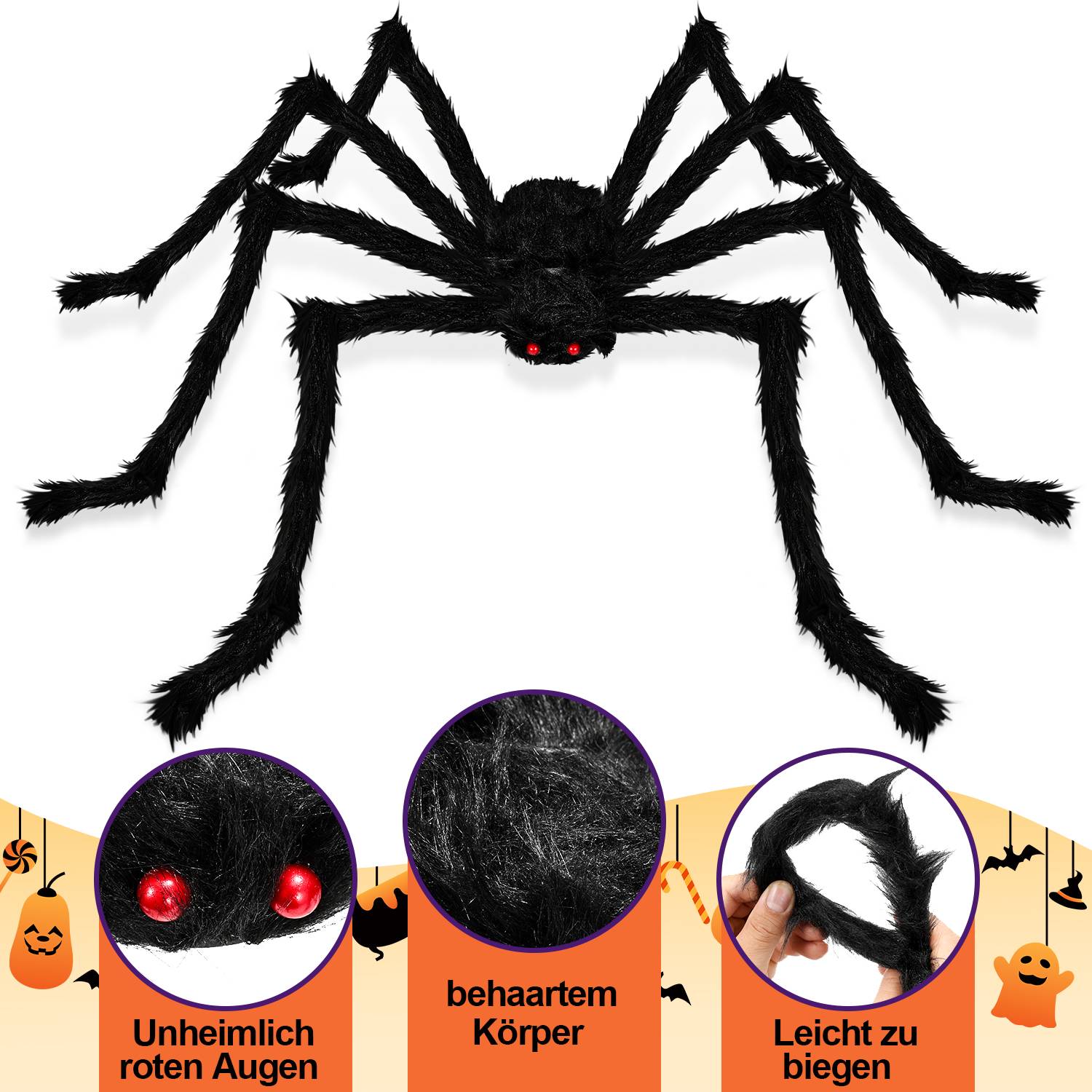 Spinnennetz 7M Wänden Dekor Halloween Haarige Spinne Netz Outdoor Dekor