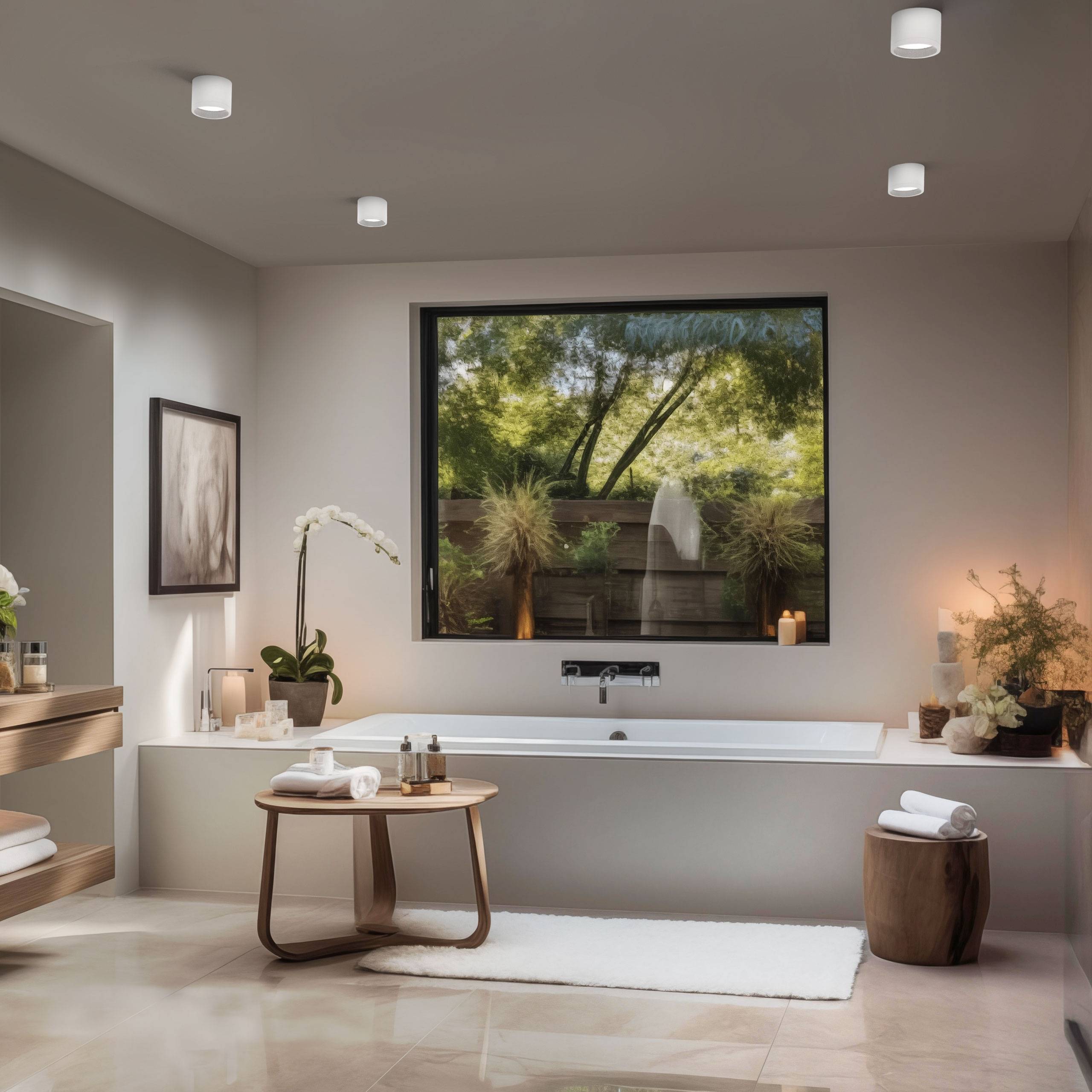 Spectrum LED Aufbauleuchte Chloe AR111 weiß Badezimmerleuchte IP44 max.35W GU10 rund