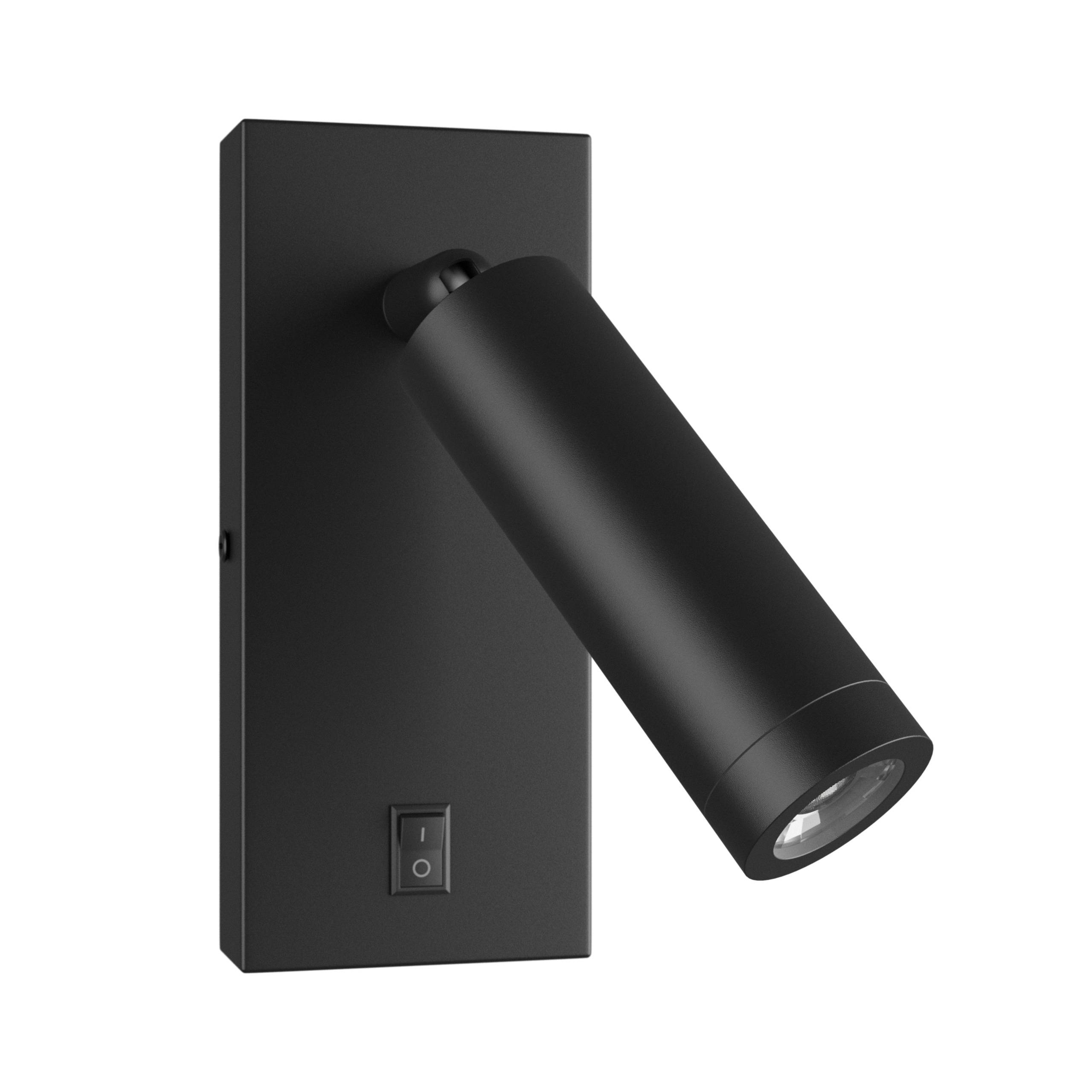 Spectrum LED Wandleuchte Madara Slim GU10 MR11 schwarz Bettleuchte mit Schalter einstellbar