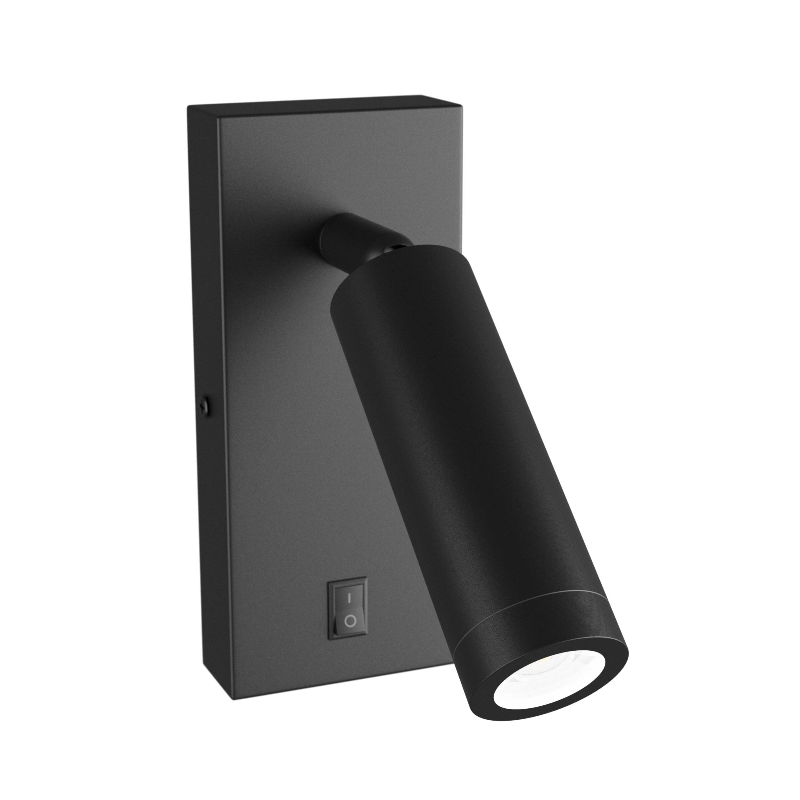 Spectrum LED Wandleuchte Madara Slim GU10 MR11 schwarz Bettleuchte mit Schalter einstellbar