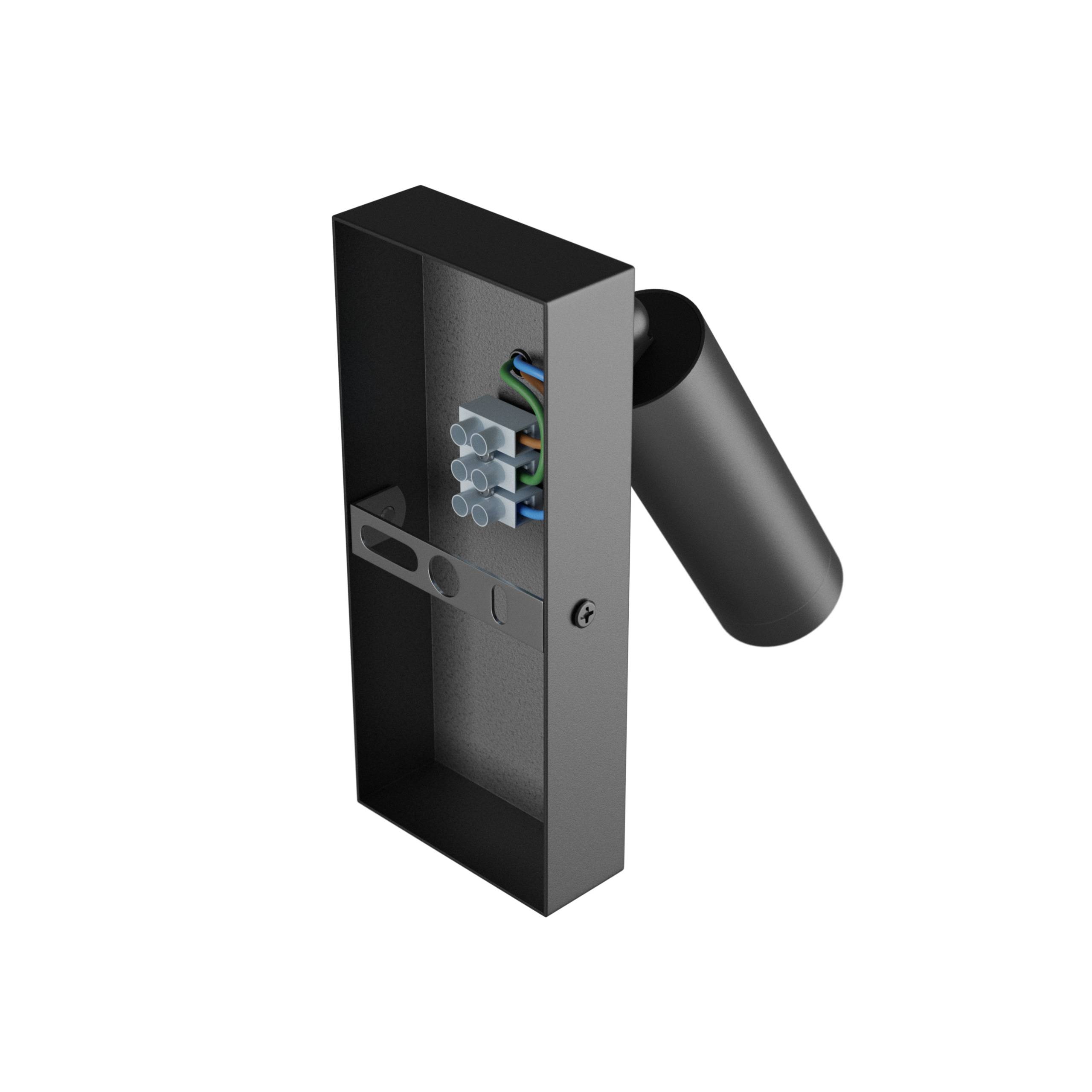 Spectrum LED Wandleuchte Madara Slim GU10 MR11 schwarz Bettleuchte mit Schalter einstellbar