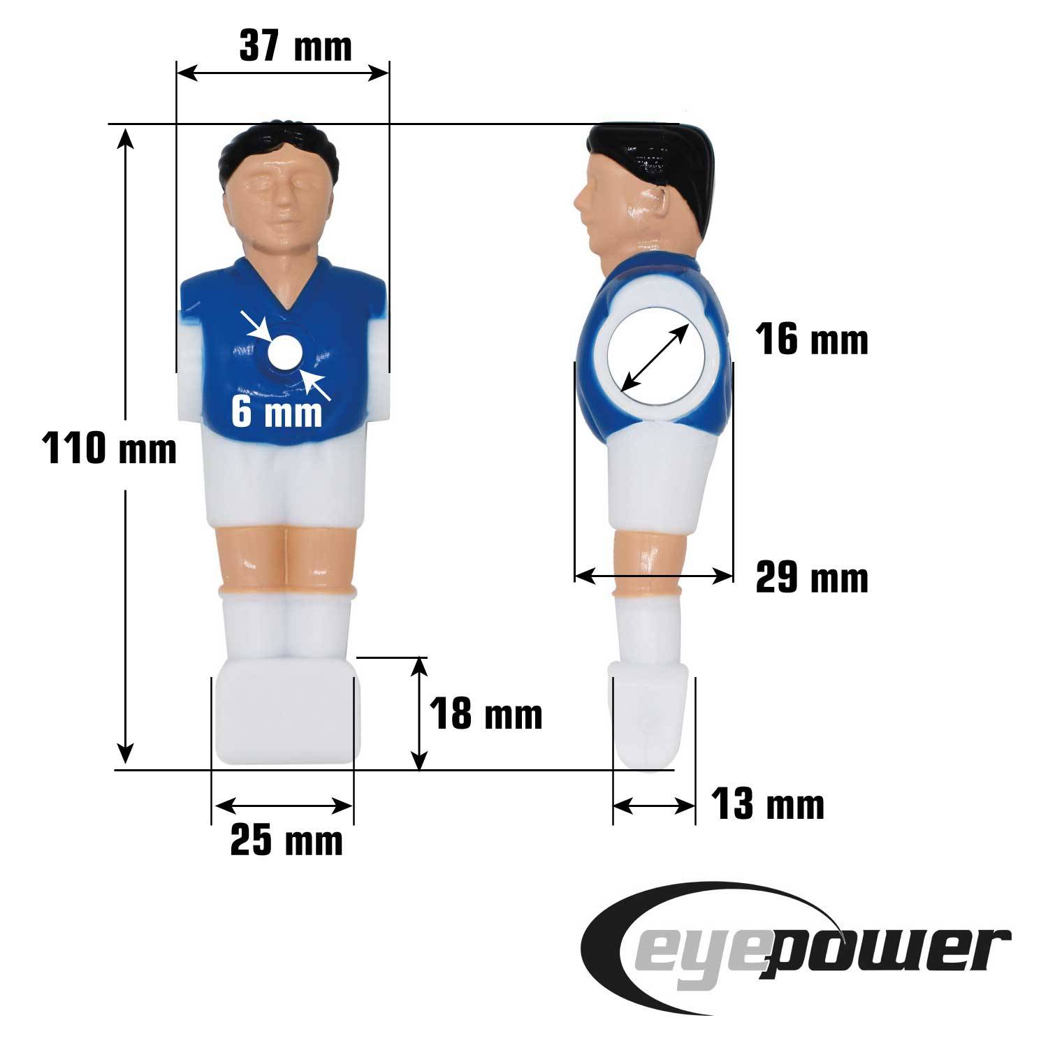 22 Tischkicker Figuren 16mm - Frankreich vs. Türkei - Tischfussball Kicker Spieler