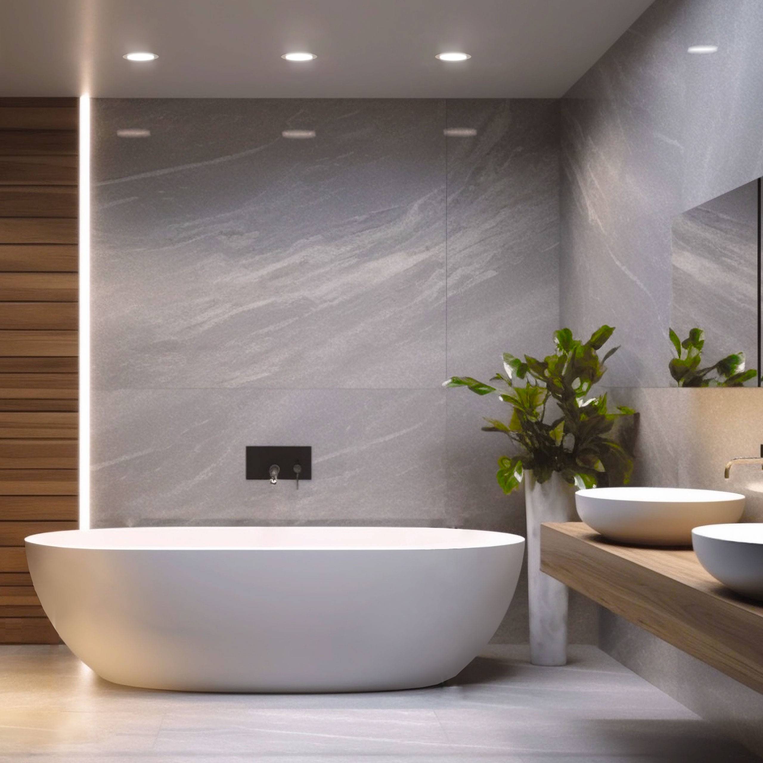 Spectrum LED Panel DURE 3 Einbauleuchte 8W rund 1000lm Badezimmerleuchte IP54 Neutralweiß 4000K