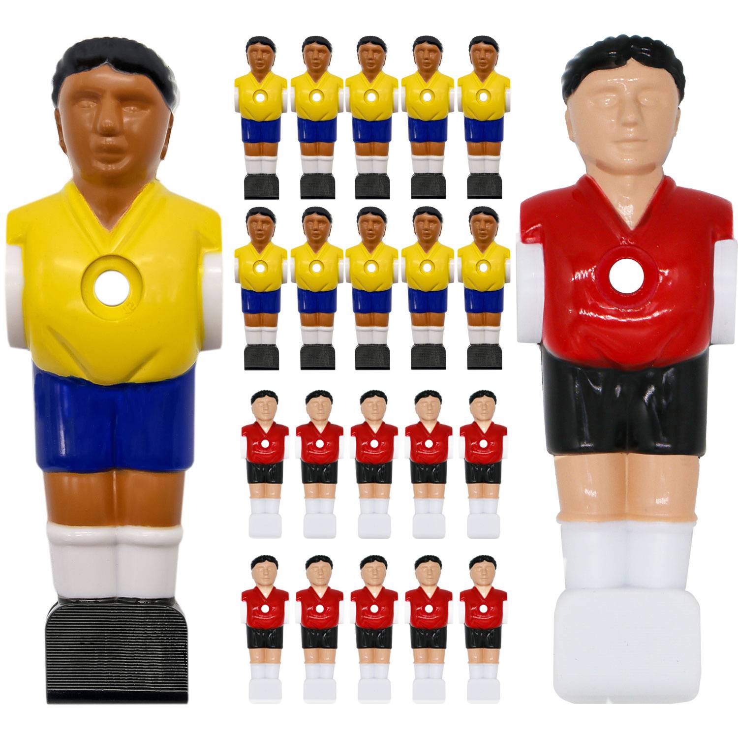 22 Tischkicker Figuren 16mm - Brasilien vs. Frankreich - Tischfussball Spieler