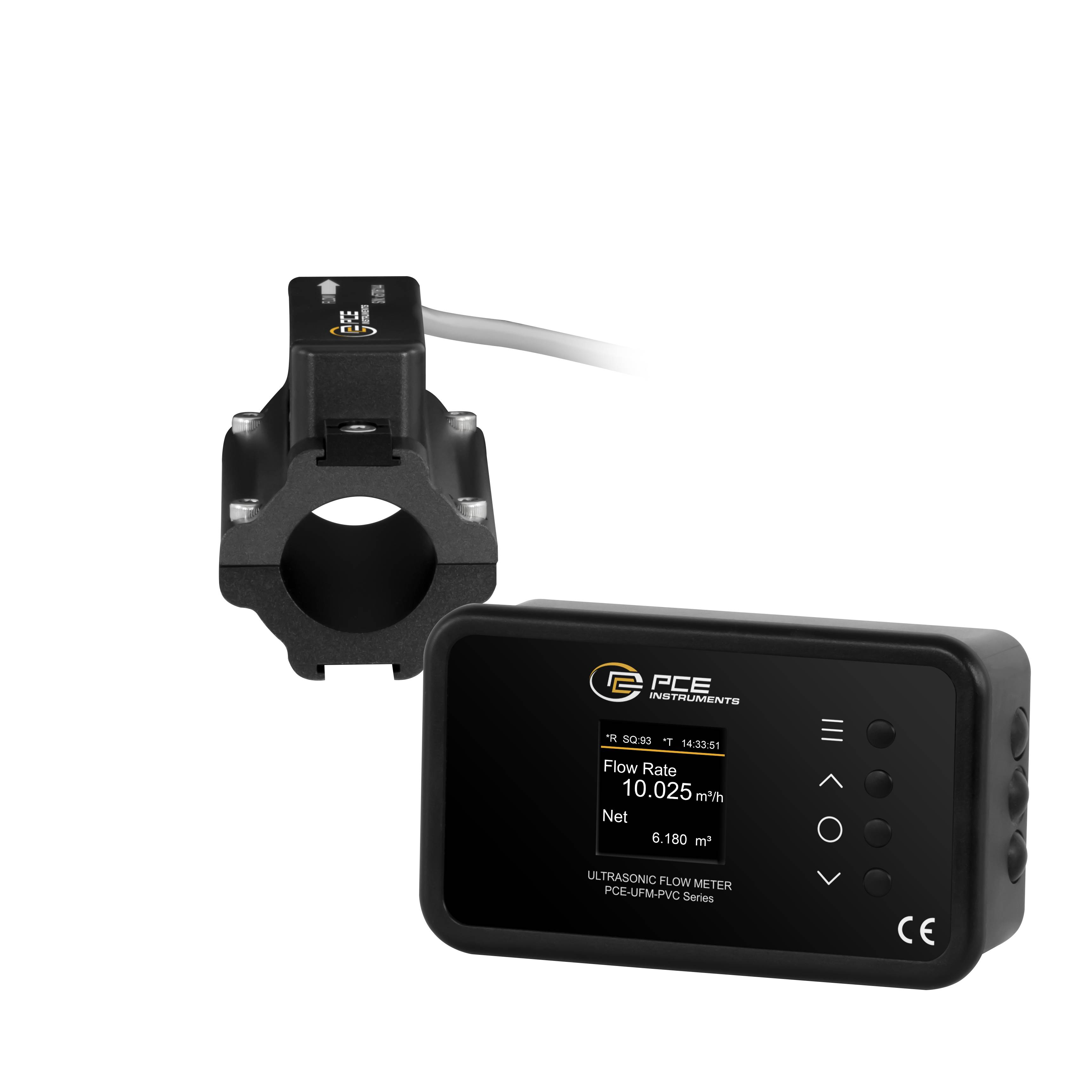 PCE Instruments Durchflussmesser zum Festeinbau PCE-UFM 50PVC |PVC Rohre DN50 |0,2% Genauigk. |PoE & Sensor |9 m Kabel