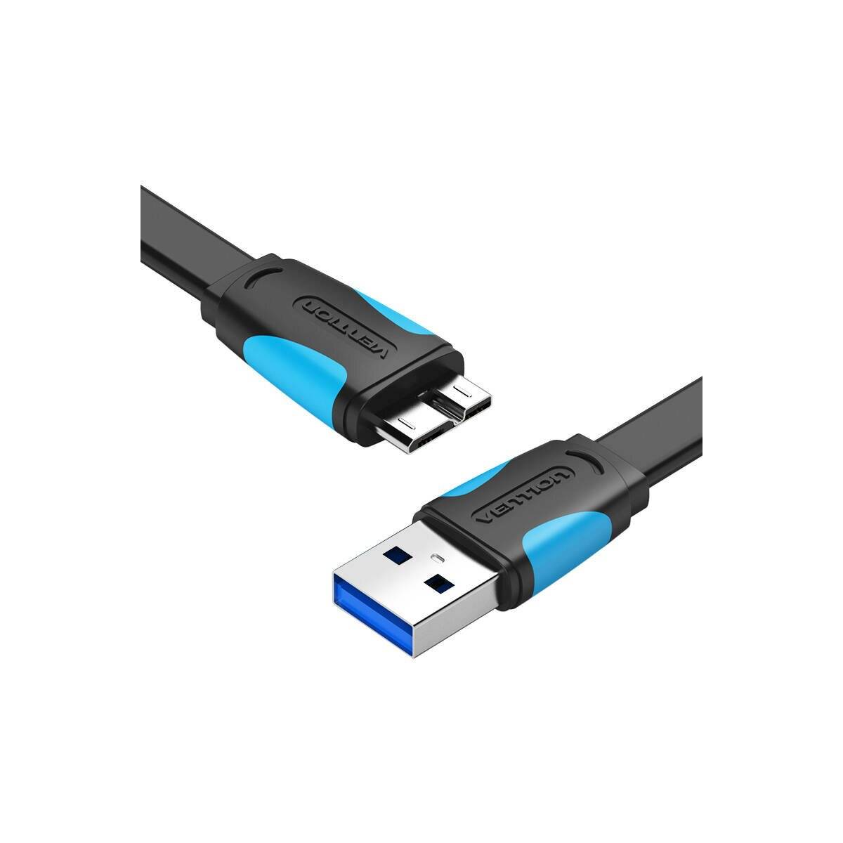 Flaches USB 3.0 A auf Micro-B Ladekabel 1 Meter