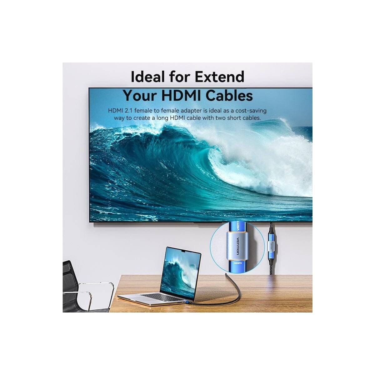 HDMI-Adapter 8K Adapter Grau Aluminium Legierung Typ