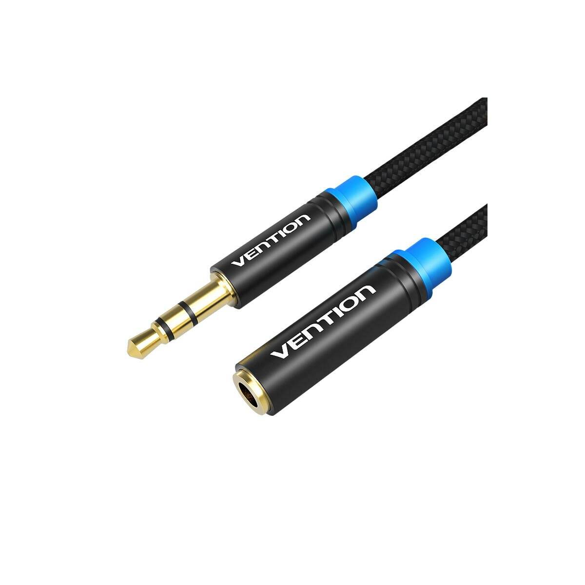 Geflochtenes Audiokabel 3,5 mm Stecker-Buchse 2 Meter