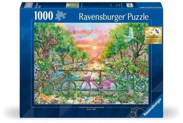 Ravensburger Verträumte Fahrräder in Amsterdam 1000 Teile Puzzle