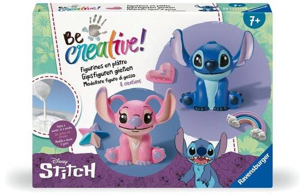 Ravensburger 23877 BeCreative Bastelset Gipsgießen STITCH, DIY für Kinder ab 7 Jahren