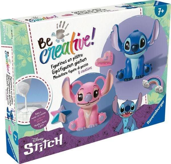 Ravensburger 23877 BeCreative Bastelset Gipsgießen STITCH, DIY für Kinder ab 7 Jahren
