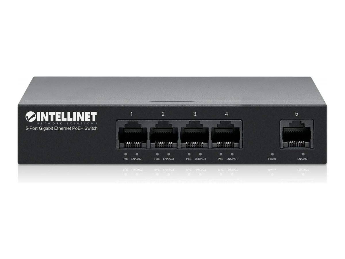 INTELLINET 5-Port Gigabit Ethernet PoE+ Switch 4x PSE PoE+