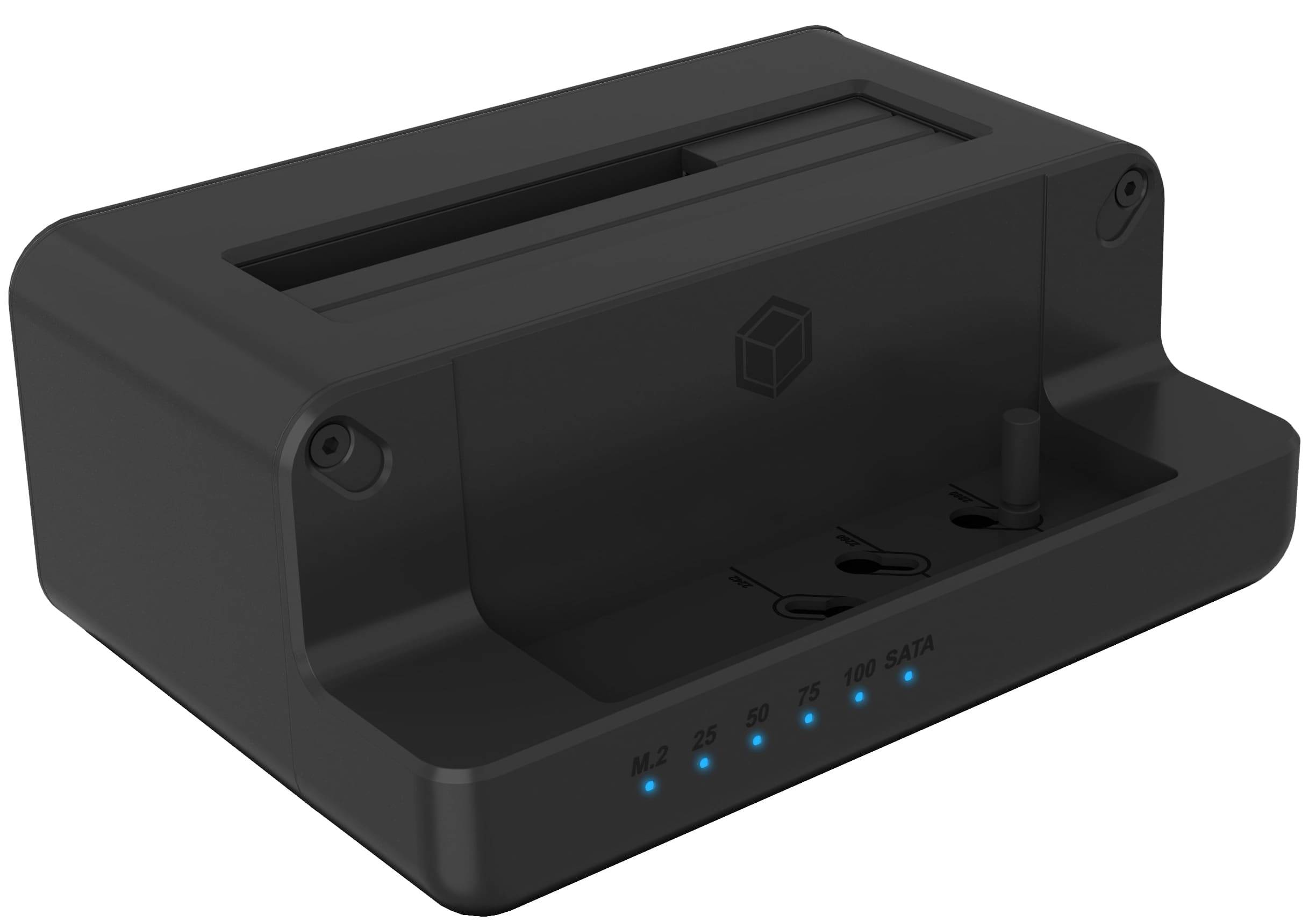 ICY BOX IB-2924MSCL-C31 - HDD / SSD Dockingstation - Klonfunktion Schächte: 3 - 2,5" / 3,5" gemeinsam genutzt, M.2 (6,4 cm/8,9 cm gemeinsam genutzt)