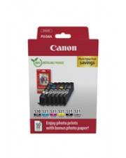 Canon PGI-530 / CLI-531 Photo Value Pack PGBK/C/M/Y/BK/GY Can. Single Ink Series PGI-530/CLI-531 + PP-201 4x6 Paper 1x50