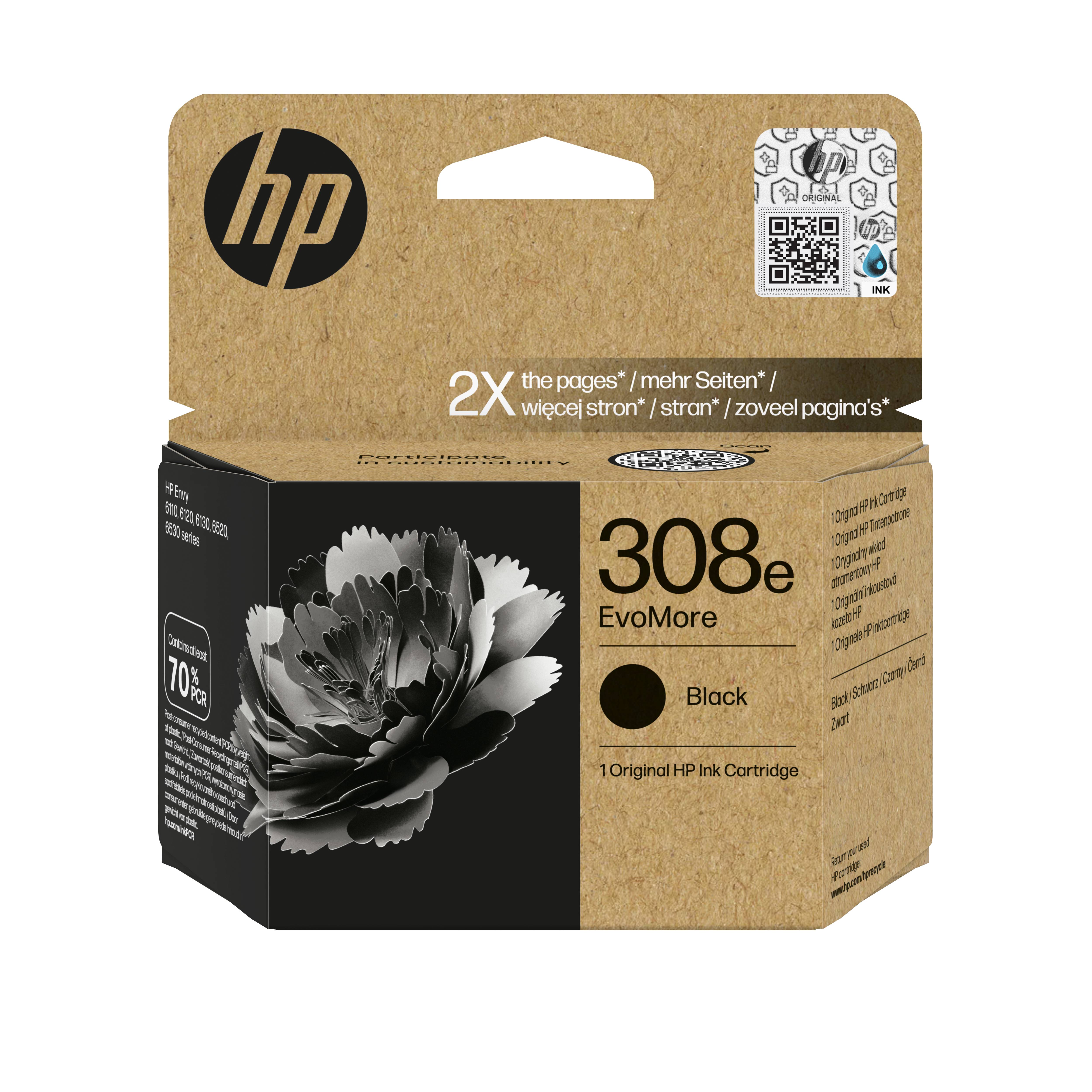 HP 308e EvoMore - Schwarz - original - Tintenpatrone