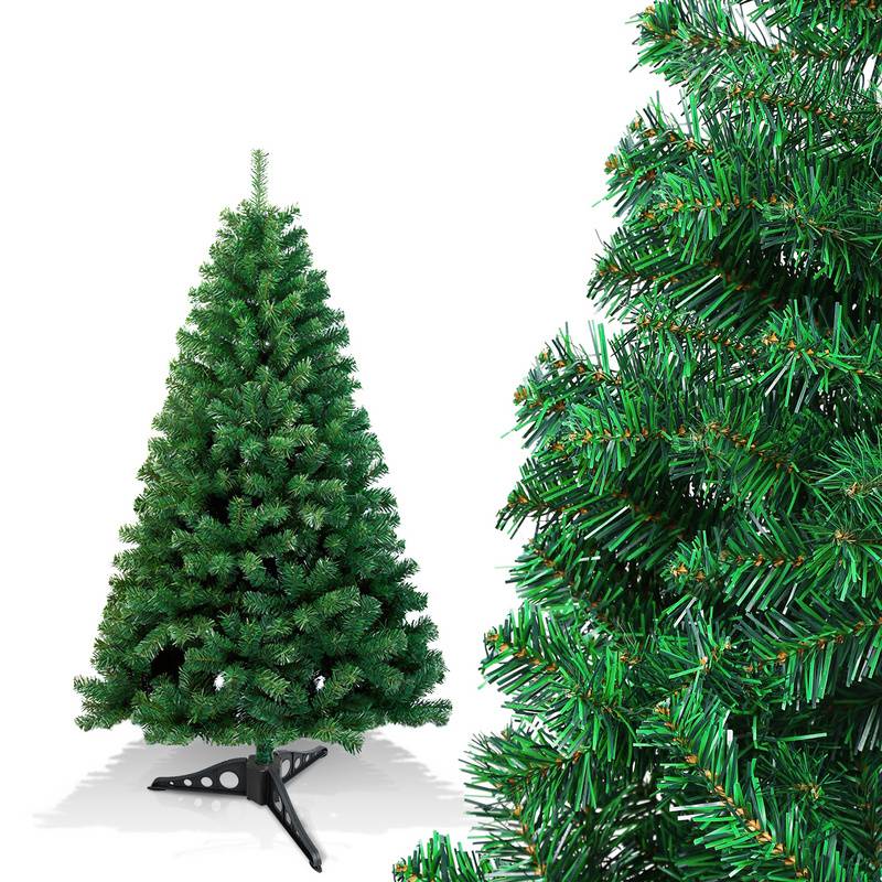 Künstlicher Weihnachtsbaum 120cm Tannenbaum Christbaum Kunstbaum Dekobaum mit Baumständer Weihnachtsdeko Grün PVC