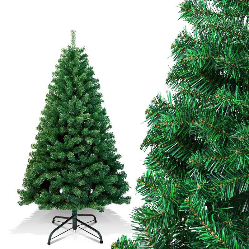 Künstlicher Weihnachtsbaum 150cm Tannenbaum Christbaum Kunstbaum Dekobaum mit Baumständer Weihnachtsdeko Grün PVC