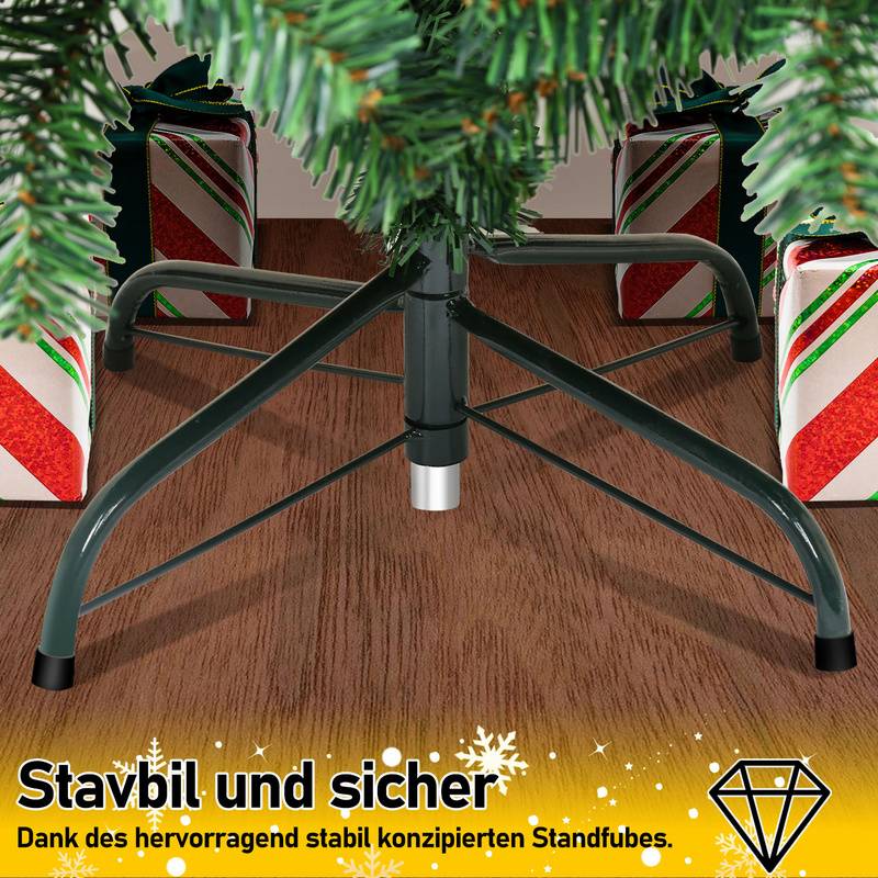 Künstlicher Weihnachtsbaum 150cm Tannenbaum Christbaum Kunstbaum Dekobaum mit Baumständer Weihnachtsdeko Grün PVC