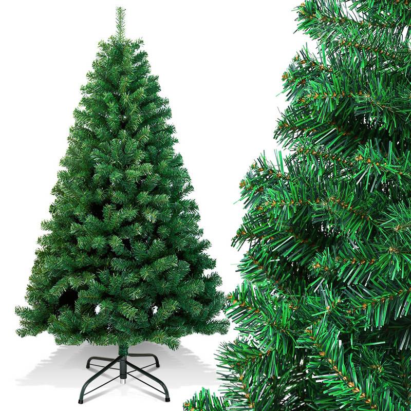 Künstlicher Weihnachtsbaum 180cm Tannenbaum Christbaum Kunstbaum Dekobaum mit Baumständer Weihnachtsdeko Grün PVC