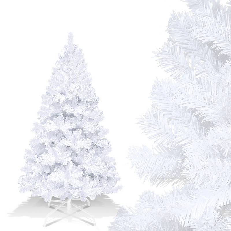 150 cm Tannenbaum weihnachtsbaum mit Metall Christbaum Ständer Einfache Montage für Hochzeit, Weihnachten, Schlafzimmer Weihnachts,Weiß
