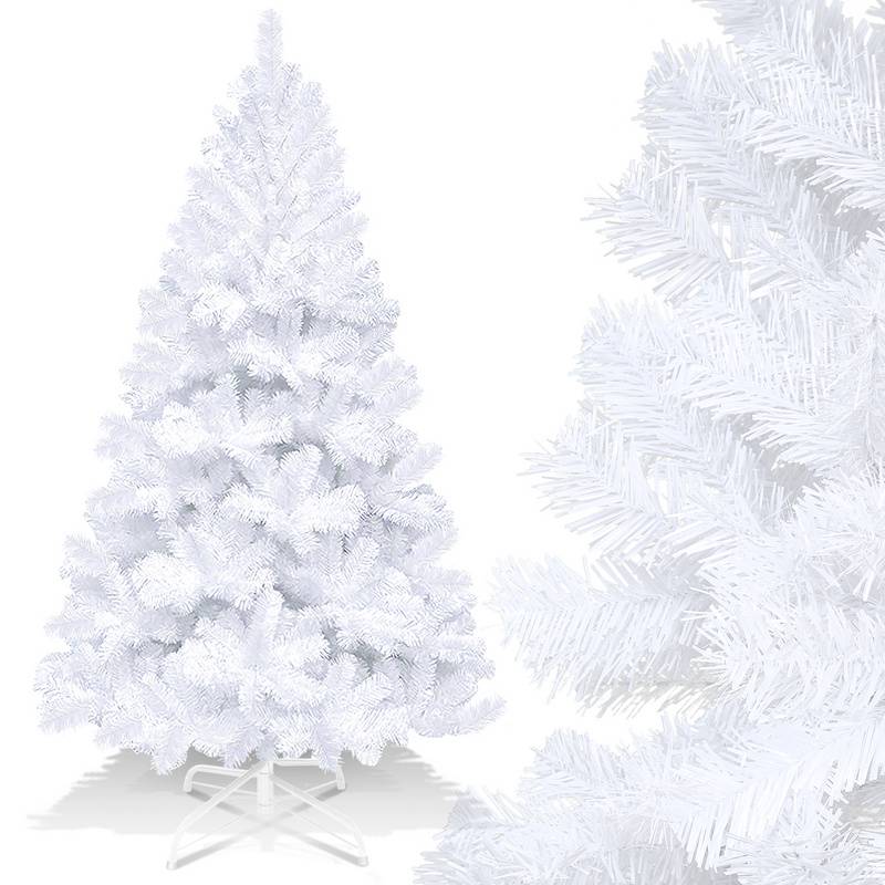 180 cm Tannenbaum weihnachtsbaum mit Metall Christbaum Ständer Einfache Montage für Hochzeit, Weihnachten, Schlafzimmer Weihnachts,Weiß