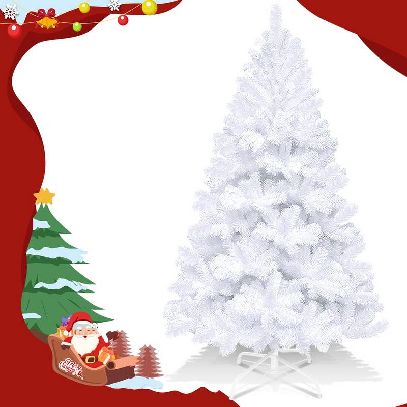 210 cm Tannenbaum weihnachtsbaum mit Metall Christbaum Ständer Einfache Montage für Hochzeit, Weihnachten, Schlafzimmer Weihnachts,Weiß